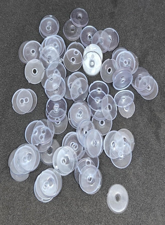 HAV CREATION Clear Plastic Earring Backs, Hypoallergenic Rubber Safety Backs for Studs, 50 Pairs - Image 1